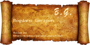 Bogdanu Gerzson névjegykártya